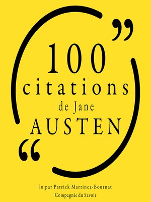 cover image of 100 citations de Jane Austen
